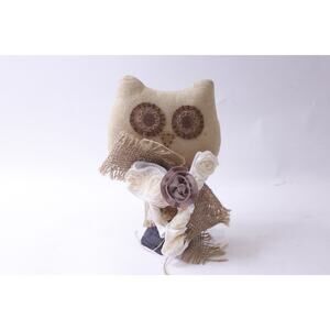 Cute Soft Owl with Flowers, Cloth Figure, 8 inches, Bird, Romantic, Decorative